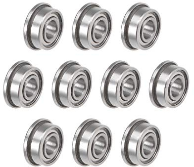 sourcing map F683ZZ - Cuscinetti a sfera con flangia 3 x 7 x 3 mm, in acciaio cromato schermato, 10 pezzi