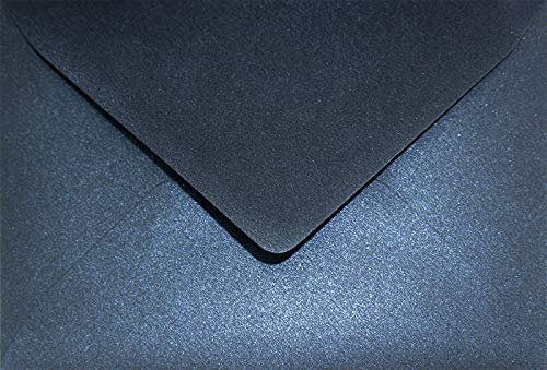 Netuno 25 Briefumschläge Perlmutt-Dunkel-Blau DIN B6 125x 175 mm 120g Aster Metallic Queens Blue glänzende Umschläge schön edel Perlmutt-Kuverts Perlglanz Einladungs-Umschläge B6