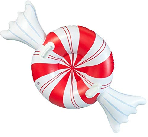 SnowCandy — Inflatable Heavy-Duty Snow Tubes Collection, Durable Cold-Resistant Winter Sledding Tubes for Kids & Adults (Multiple Styles Available) (42 Peppermint Snow Tube)