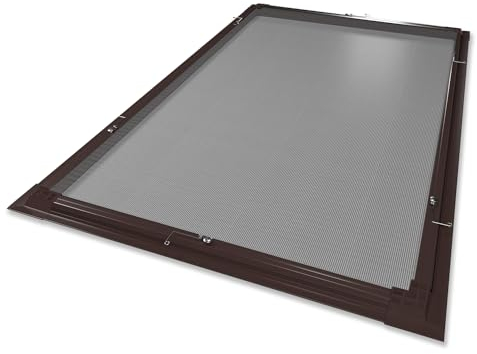 Rollmayer Mückengitter Fliegenschutz Alurahmen Fliegengitter Insektenschutz Braun, Anthrazit oder Weiß als Selbstbausatz (Braun - 100 x 120 cm - BxH)