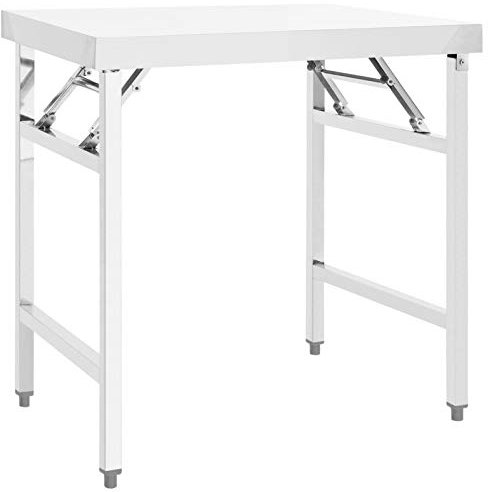 Tidyard Tavolo da Lavoro Cucina Pieghevole in Acciaio Inox 85x60x80 cm,Tavolo Versatile da Lavoro,per Cucina Garage, Officina e Magazzino,Argento