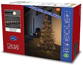 Konstsmide Micro LED Compactlights, 600 warmweiße Dioden, Außentrafo, schwarzes Kabel - 3868-130, 3868-130EE, Warm Weiß, 600 LEDs
