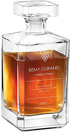 Maverton Carafe à Whisky gravée - 700ml Décanteur en verre - Cadeau personnalisé pour les femmes - Carafe classique pour elle - Mère