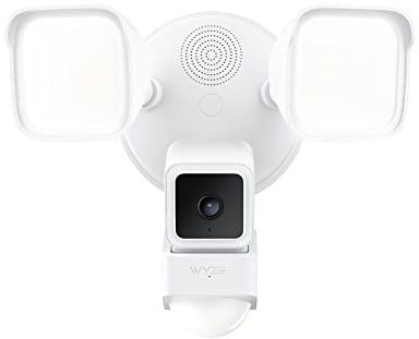 WYZE Projecteur à caméra avec LED 2600 lumens, caméra de sécurité Intelligente extérieure 1080p HD IP65, Vision Nocturne Couleur, détection de Mouvement Personnalisable à 270 degrés, sirène 105 DB et