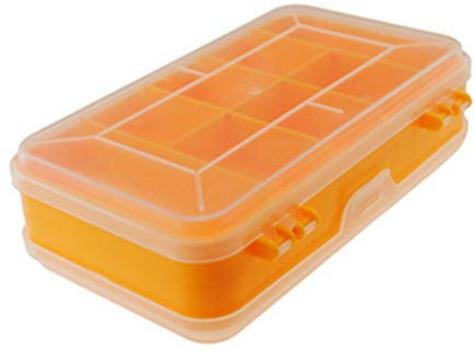 Assortment Storage Box,Plastic Heavy-duty Tool Storage Box Two-layer Components Storage Case Organizer Small Parts Tool Box for Nails, Screws, and Bolts