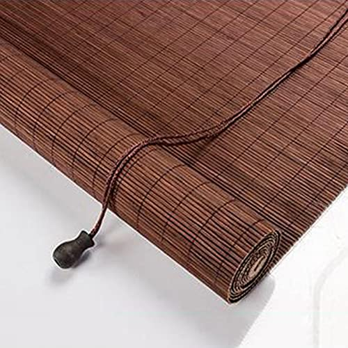 Gruytoie 60x70cm Bambus-Rollo Rollläden,Lichtdurchlässig Sichtschutz Bambusrollo,Fenster Rollo Ohne Bohren,Bambus Raffrollo Holzrollo, Garten-Sonnenschutz Jalousien