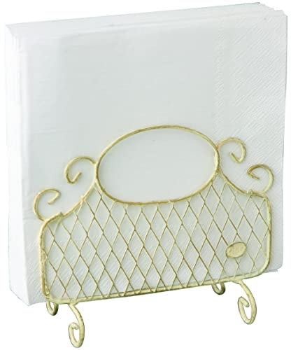Serviettenhalter aus Metalldraht, im französischen Vintage-Stil, antikes Gold, für Mittag- / Cocktailservietten