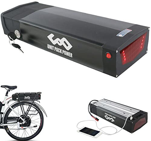 PANDA CYCLE Fahrradakku für Heckträger für E-Bike/E-Bike – Lithium-Ionen-Akku für 1000 W 750 W 500 W Bafang Tongsheng und andere Motoren (mit Ladegerät, 52 V, 48 V, 36 V)