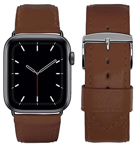Eternel - Correa compatible Apple Watch Holi Oro 38/40/41 mm adaptadores gris espacial hecho a mano en Francia - Compatible con todos los Apple Watch