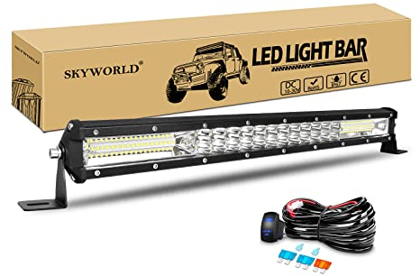 SKYWORLD Led Arbeitsscheinwerfer Bar 50cm 180W Scheinwerfer Flutlicht Spotlight Combo Offroad Beleuchtung LED Zusatzscheinwerfer für 4x4 SUV ATV UTV Auto Traktor, mit 12V Kabelbaum