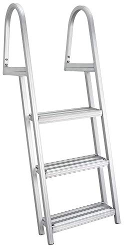 RecPro 76 3-Step Marine Boarding Ladder | Aluminum | 300 lb