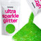 Hemway Ultra Sparkle Glitter - Fluorescent Green | 100g Multi Size Metallic Flakes for Resin & Epoxy Crafts | Supplies for Tumblers, Festival, Hair, Face, Body, Eye & Nail Art Decoration