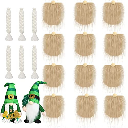 URFEDA 30 Stück Wichtel-Bart Weihnachten Vorgeschnittener Wichtelbart Zum Basteln,Handgefertigter GNOME Zwergbart Kunstpelzstoff,Kunstfell GNOME DIY Wichtel Puppe Weihnachten Cosplay Partyzubehör