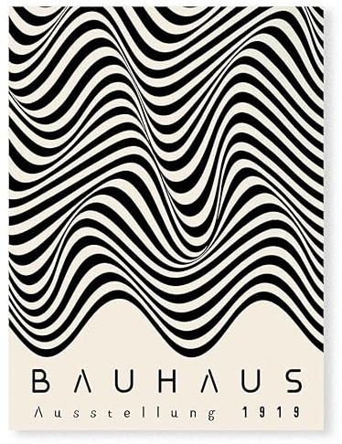 ZONJEE Mid Century Modern Bauhaus Kunstwerk Poster Abstrakte Leinwand Malerei Wandkunst Bilder Wohnzimmer Galerie Inneneinrichtung Wohnkultur (Color : A, Size : 50x70cm no Frame)