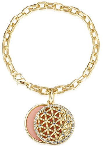 Lulu Jane Damen Ankerarmband Metall-Legierung gelbgold Glas weiß Resin Modeschmuckarmband