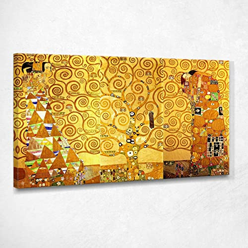 CheQuadro! Der Baum des Lebens Wandbild für Esszimmer Stoclet Palais Klimt KG37, 200 x 120 cm
