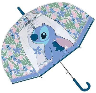 CORIEX Parapluie STITCH - Parapluie long dôme transparent coupe-vent avec ouverture de sécurité