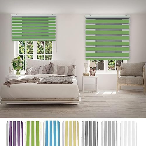 Tende Oscuranti Per Finestre 115 x 250 cm Per privacy, protezione da luce e sole Tapparelle Interni Antina A Persiana con catena regolabile Per Camera,Cucina, Verde