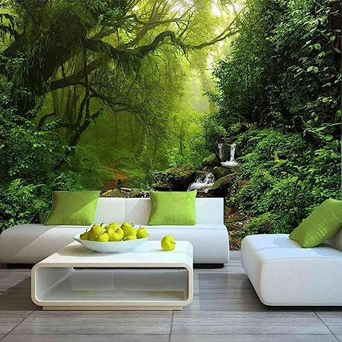 GIVLWF Papier Peint de 3D Fantaisie Forêt Nature, Paysage De Jungle Tropicale Papier-Peint Murs - pour Restaurant-Bar à Thème Décoration Murale 350 x 265 cm