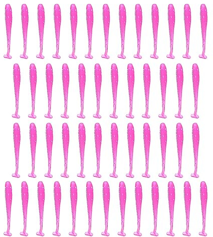 50pcs Leurres en Plastique Souple T Queue Graisse Ver Leurre Appâts Accessoires de Pêche Idéal pour Attraper Perche Truite Saumon