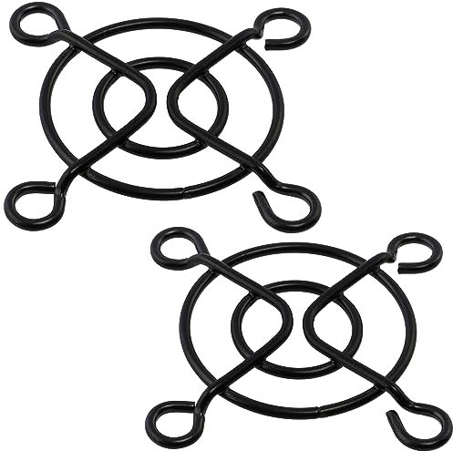 Aerzetix - C15102 - Set di 2 Griglie di Protezione per Ventola da Computer 40x40mm - in Metallo - Colore Nero