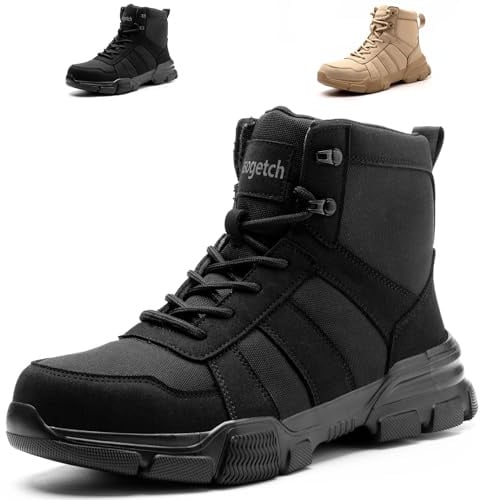 Nasogetch Sicherheitsstiefel Herren Damen Sicherheitsschuhe Arbeitsstiefel Leicht Atmungsaktiv Arbeitsschuhe mit Stahlkappen