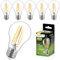 Lumiled A60 E27 LED Lampen 6 Stück, 8W (ersetzt 75W), 1055 lm Classic klares Filament, transparent Leuchtmittel, E27 Sockel 3000K Warmweiß Birne Lampe, 360° Abstrahlwinkel Glühbirne vintage