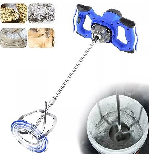 2600W Mezclador de Mortero,Mezclador Industrial, hormigoneras electricas, Agitador M14 Tornillo de Cromo, 6-Velocidad Variable Mezclador Eléctrico, Utilizado para Mezclar Pintura, Cemento, Hormigón