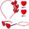 MWOOT Glitzer Herz Haarreif, Sonnenbrille in Herzform, Herzförmige Haarspangen, Rose Halskette, Valentinstag Rotes Herz Kostüm Zubehör für Hochzeit Junggesellinnenabschied Party Foto Requisiten