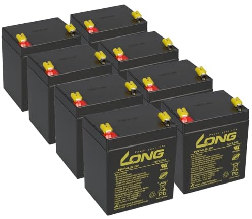 USV Akku passend für APC RBC43 UPS USV RBC 43 AEG Protect B 3000 USV ZINTO A 3000 8 x 12v 4,5Ah AGM Markenakku mit VDs