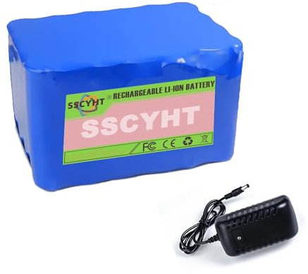 SSCYHT Batterie Li-ION 24 Volts Batterie au Lithium Rechargeable 24V 3Ah 6Ah 9Ah 12Ah 15Ah 18Ah Batterie de Remplacement Portable avec Chargeur 1A et Carte de Protection BMS,24v12ah
