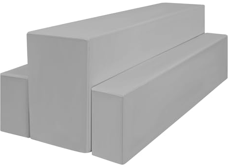 Lumaycens 1 Pack Bierbank Hussen & Biertisch Husse 3er-Set, 220 x 50 x 80 cm in Bierzeltgarnitur, Biertischhusse Premium für 50 cm Blickdicht waschbar Tisch für Outdoor-Bankette (Hellgrau)