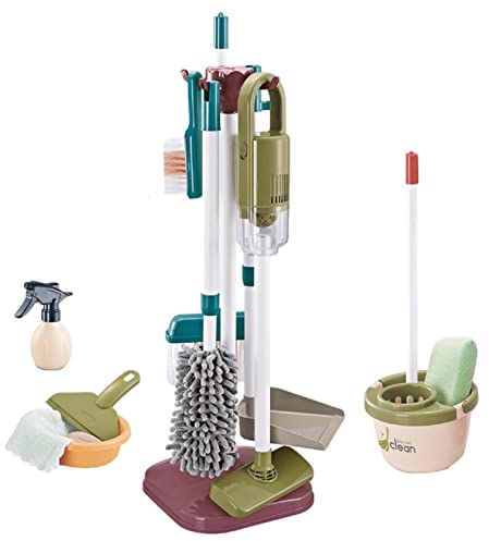 Set De Limpieza para Niños, 23Piezas Set Limpieza Juguete Madera, Juego De Limpieza para Niños, Juguetes de Limpieza, Juego de simulación, Juego de Limpieza para la casa para niños y niñas