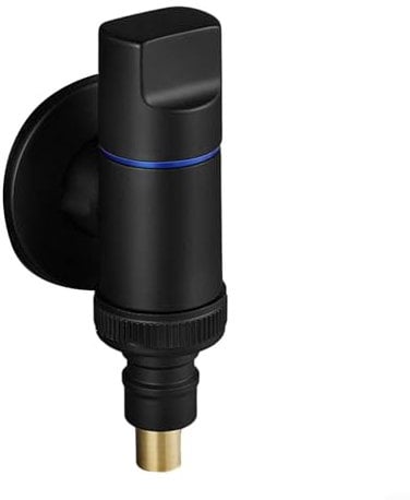 Rubinetto per lavatrice manuale, in metallo, ad apertura rapida, valvole di arresto ad angolo per la riparazione di servizi igienici per bagno, accessori idraulici (nero)