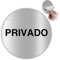 LEIASA | Señal Adhesiva Privado - Diámetro Ø 100 mm - Grosor 0.8 mm - Aluminio - Rótulo de Zona Privada - Signo Espacio Privado - Cartel Adhesivo 3M Área Restringida - Señal Privado