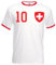 Herren T-Shirt Trikot Schweiz mit Wunschname + Nummer - Weiß M