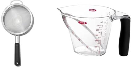 OXO Good Grips 20.3 cm Strainer & Good Grips 500 ml Angled Measuring Cup