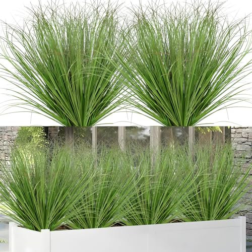 Betylifoy Plantes Artificielles d'Extérieur 20PCS Arbustes Verts Artificiels Plante d'herbe de Blé Artificielle Tiges de Verdure Artificielle pour Jardinière Décoration de Jardin (20, Vert foncé)