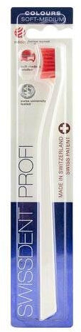 SWISSDENT Profi Colours Zahnb.soft-med.weiß/rot 1 St