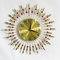 Jauhmui Modern Wanduhr mit großen Ziffern, genau und leise 38x38 cm,Gold Wohnzimmer Uhr (Gold)