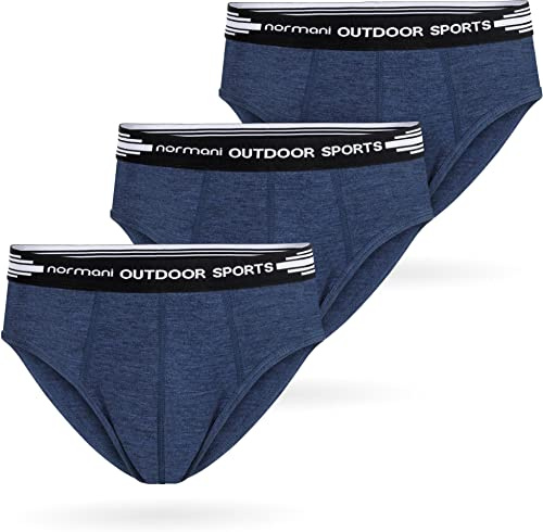 normani 3er Pack Premium Merino Boxershorts Slipper Unterhose - 100% Merinowolle - Funktionsunterwäsche Underwear Retroshorts Farbe Navy Größe 3XL