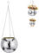 Mirror Ball Hanging Planter, Hanging Disco Ball Hanging Basket with Chain and Hooks,for Indoor Ceiling, Wall Decoration,Plant Protection for Indoor and Outdoor Use (M)
