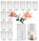 Vases en Verre, 15cm de Haut, 12 Paquets de vases ondulés, Les Mariages, Les banquets (12 pièces, 8.5 x 15 ondulé)