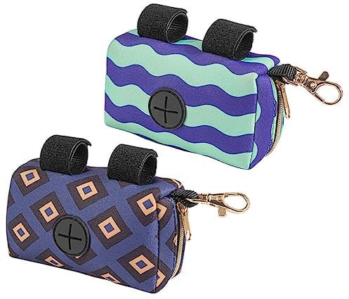 Toyvian 2pcs Baby Diaper Bag Dispenser and Diaper Trash Bag Holder for Newborns Portable Purple and Wave Pattern Outdoor Container for Travel and Baby Essentials