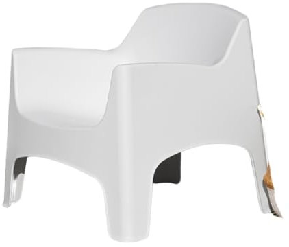 Tomaino - Sessel für den Außenbereich Ibiza XL - Gartenstuhl aus stapelbarem Kunststoff - Stuhl Kunststoff 79 x 74 x 70 cm - Gartensessel Kunststoff weiß