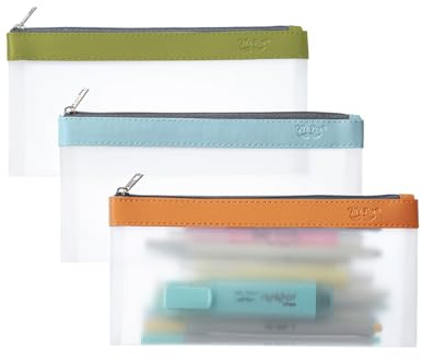 Mr. Pen- Clear Pencil Pouch, 3 Pack, Earthy, Pencil Bags, Clear Makeup Pouch