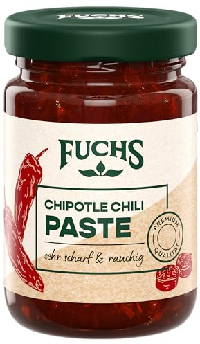 Fuchs Gewürze - Chipotle Chili Paste | Sehr scharf-rauchige Würzpaste mit natürlichen Zutaten, mit Chipotle Chili und geräucherter Paprika | Ideal für Marinaden |100 g in wiederverschließbarem Glas
