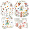 Lot de 50 assiettes en carton pour fête d'anniversaire Motif fée et papillon