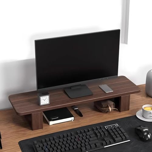 ACLFF Soporte Monitor de Madera, Elevador Monitor con 2 Alturas Ajustables, Soporte para Laptop, Ideal para tu Oficina en Casa