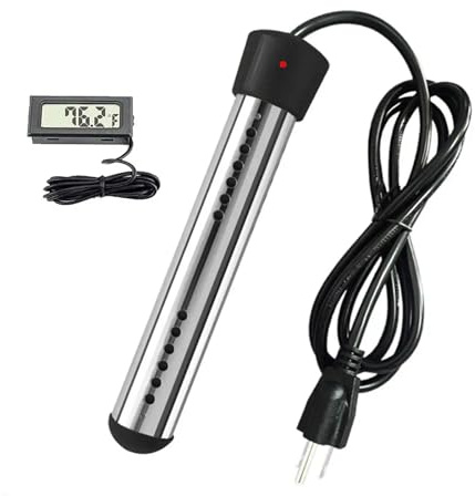 BAFEIYA Schwimmbadheizung Tragbarer Pool-Warmwasserbereiter, 120 V, 1500 W, elektrische Tauchheizung mit digitalem Thermometer for aufblasbare Pool-Badewanne